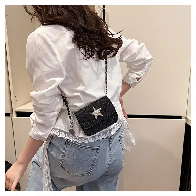 Women's Pink Star Chain Crossbody Bag — feature 16