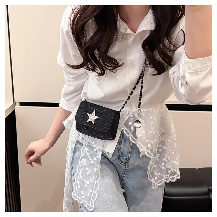 Women's Pink Star Chain Crossbody Bag — feature 17