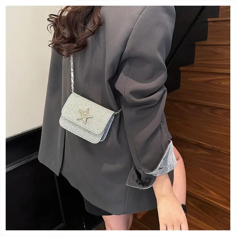 Women's Pink Star Chain Crossbody Bag — feature 22