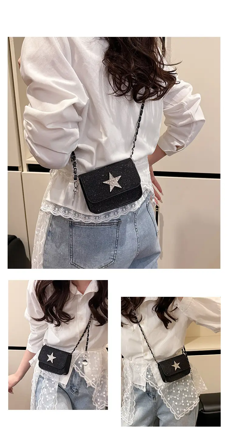 Women's Pink Star Chain Crossbody Bag — feature 24