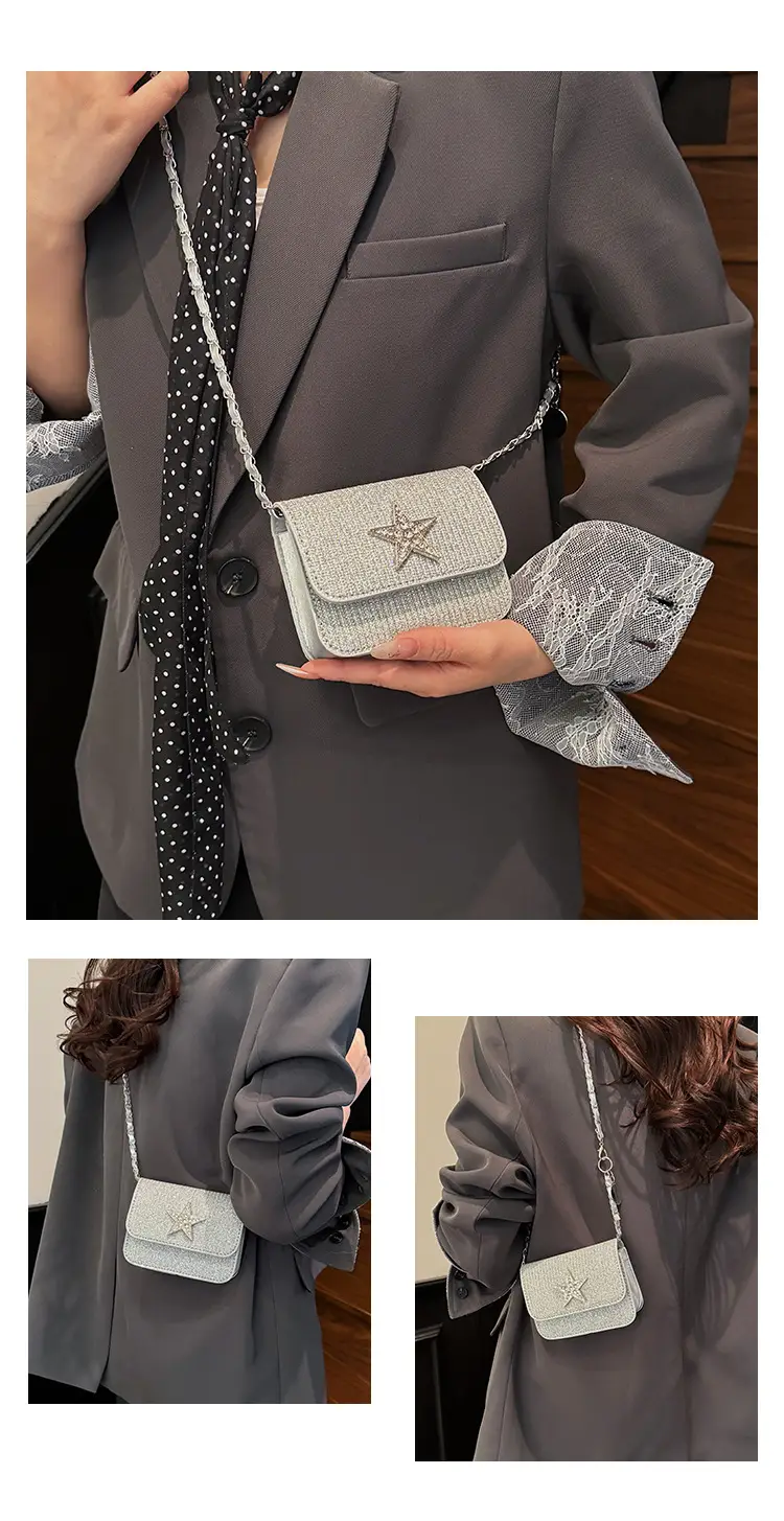 Women's Pink Star Chain Crossbody Bag — feature 27
