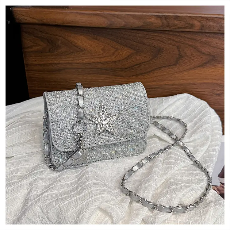 Women's Pink Star Chain Crossbody Bag — feature 28