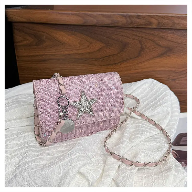 Women's Pink Star Chain Crossbody Bag — feature 29