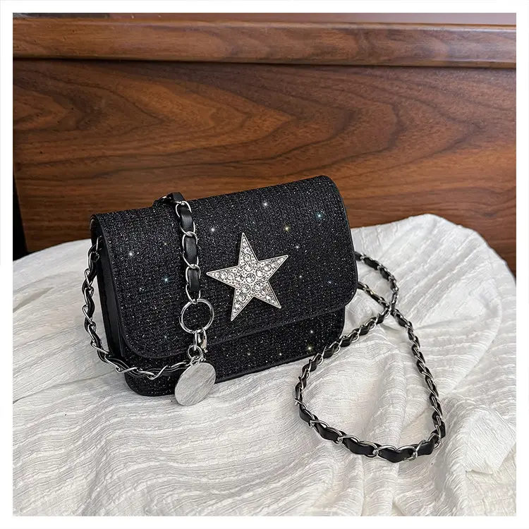 Women's Pink Star Chain Crossbody Bag — feature 30