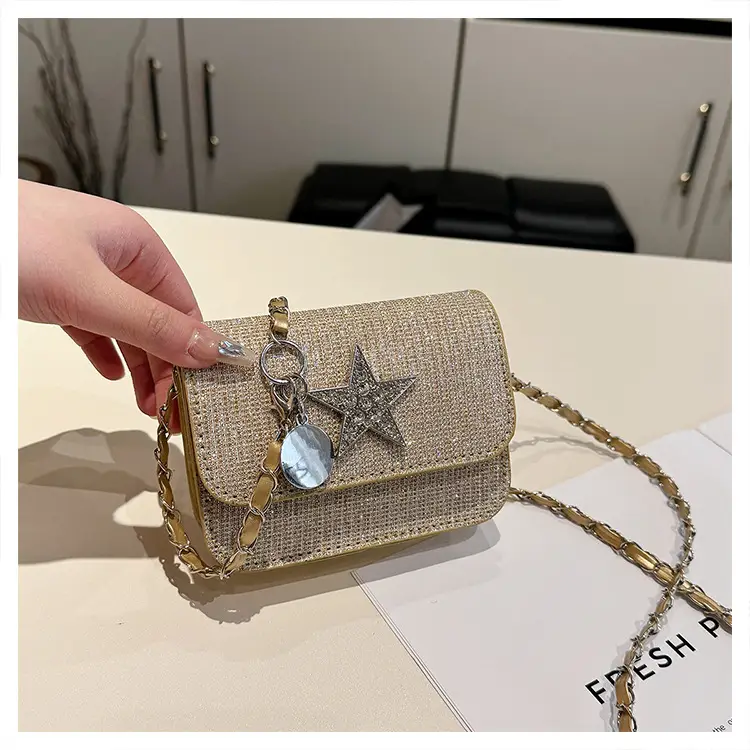 Women's Pink Star Chain Crossbody Bag — feature 35