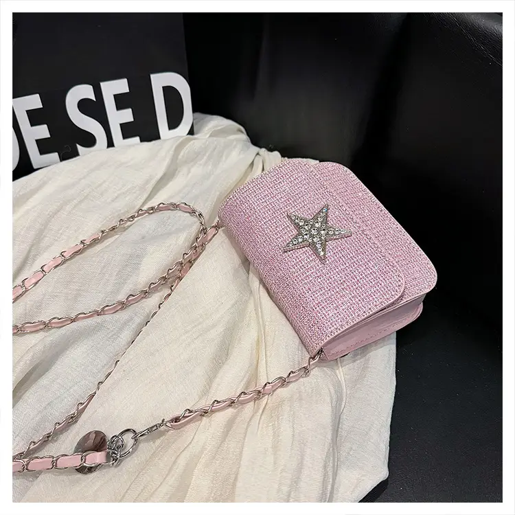 Women's Pink Star Chain Crossbody Bag — feature 36