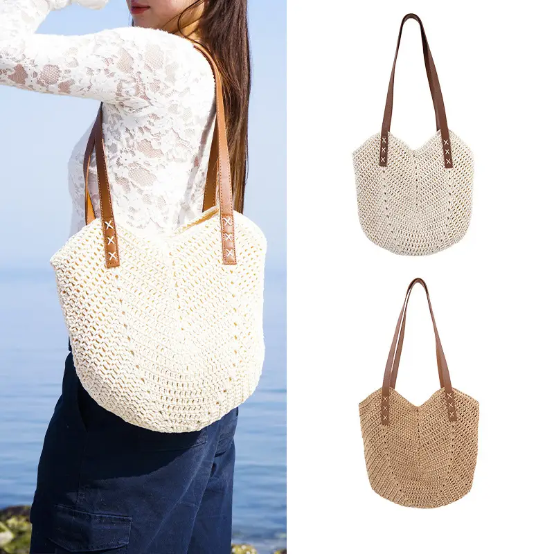 New Ins-Style Straw Bag Large Capacity Beach Wear Resistant