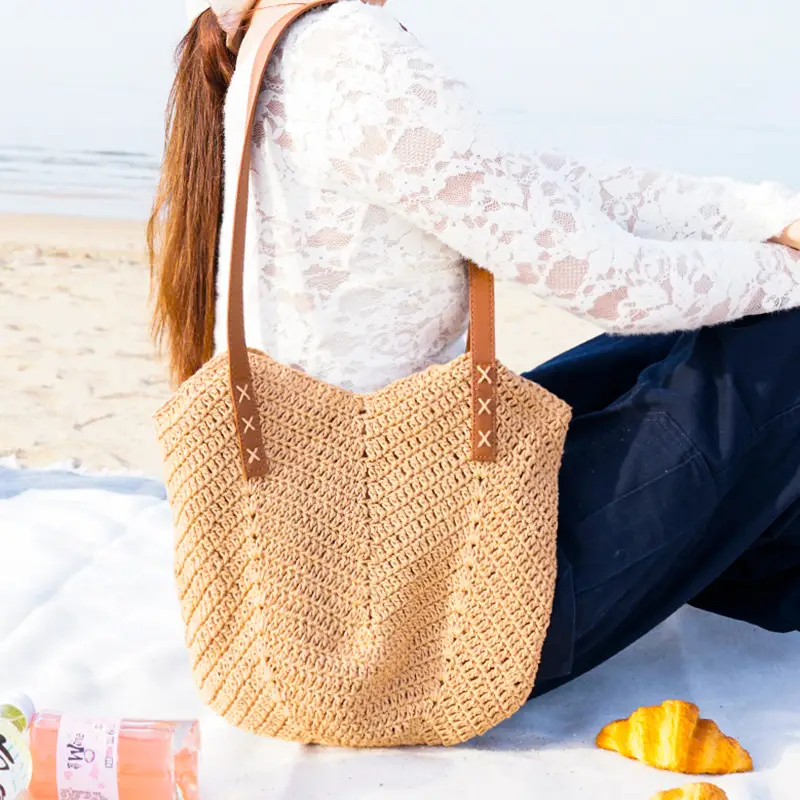 New Ins-Style Straw Bag Large Capacity Beach Wear Resistant