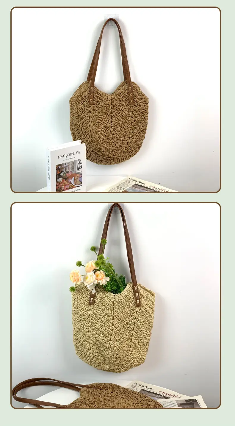New Ins-Style Straw Bag Large Capacity Beach Wear Resistant — feature 9