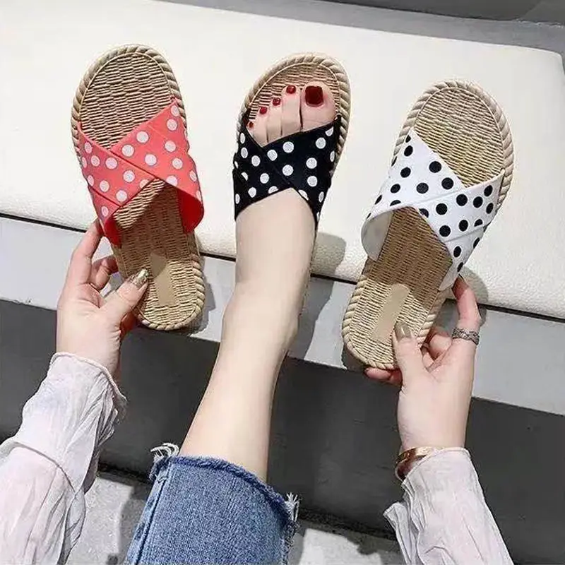 Korean Style Cross Strap Slippers Women Beach Wear - Image 9