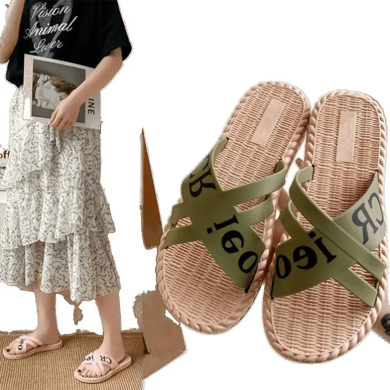 Korean Style Cross Strap Slippers Women Beach Wear - Image 12