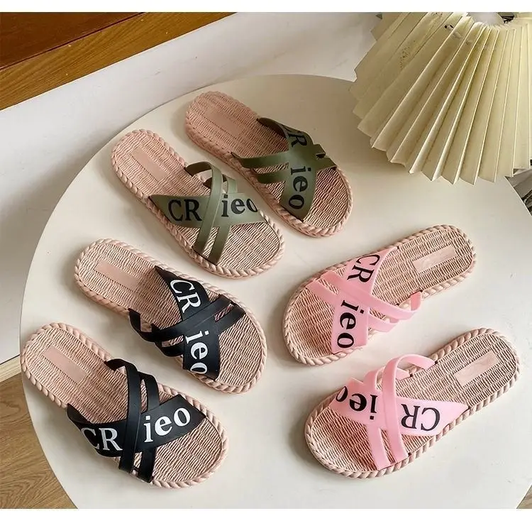 Korean Style Cross Strap Slippers Women Beach Wear — feature 1