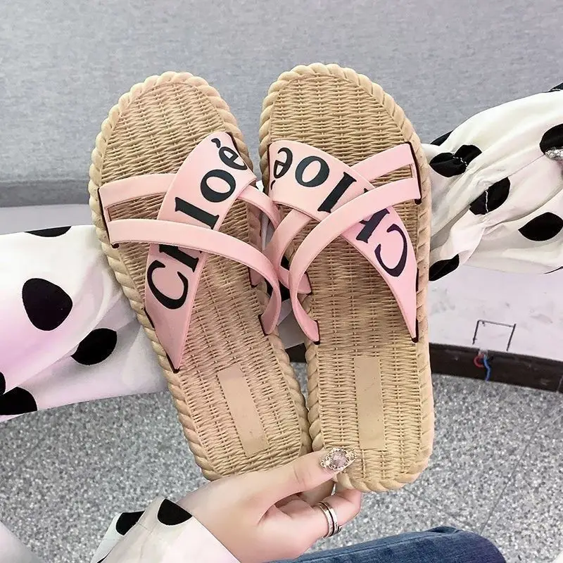 Korean Style Cross Strap Slippers Women Beach Wear - Image 3