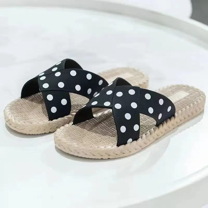 Korean Style Cross Strap Slippers Women Beach Wear - Image 6