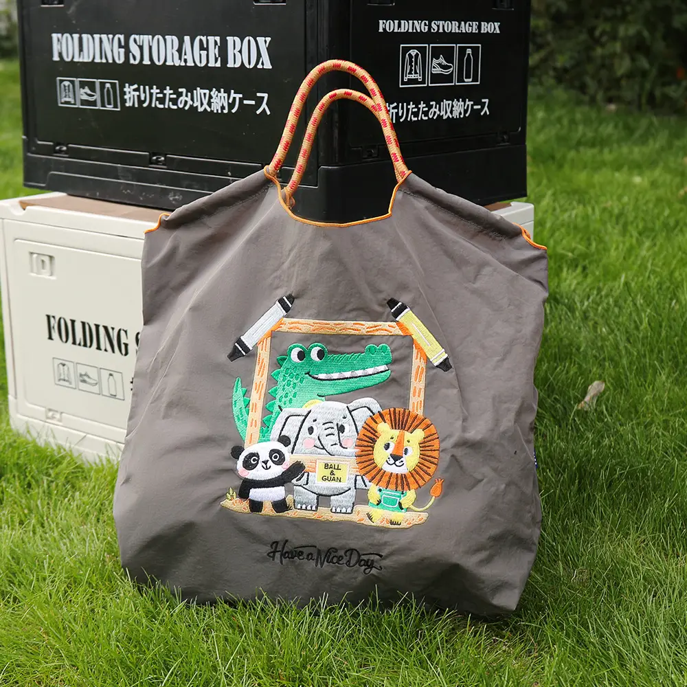 Japanese Cartoon Cartoon Tote Bag Black Nylon Women's Shoulder Bag — feature 10