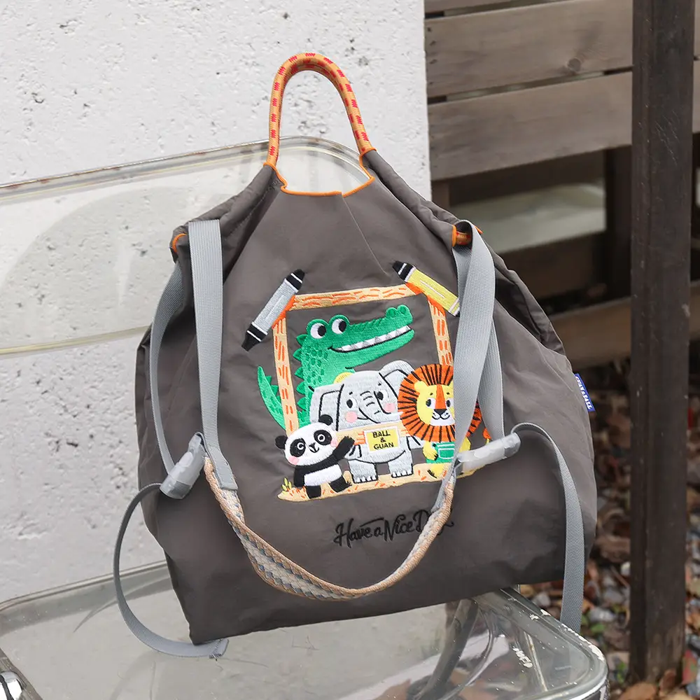 Japanese Cartoon Cartoon Tote Bag Black Nylon Women's Shoulder Bag — feature 7
