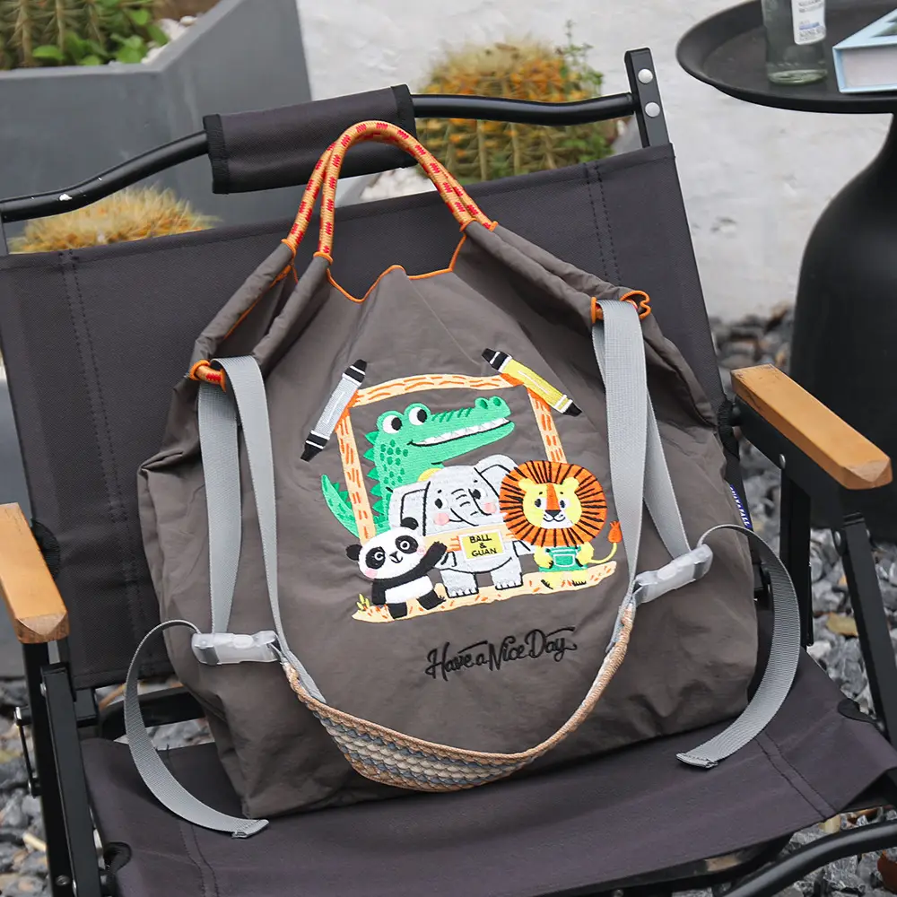 Japanese Cartoon Cartoon Tote Bag Black Nylon Women's Shoulder Bag — feature 9