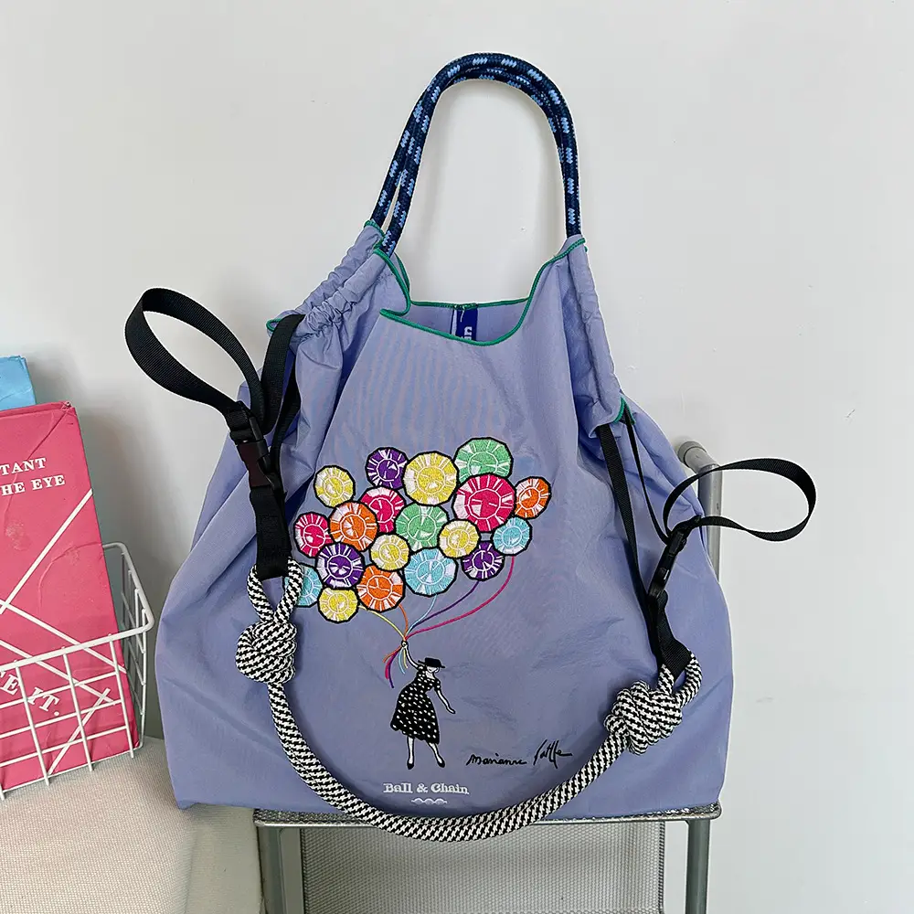 2025 Korean Style Cartoon Embroidered Canvas Bag