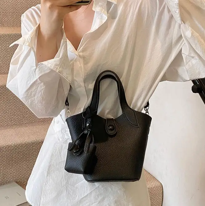 Women's 2-Piece Cream Leather Hand & Shoulder Bag Set - Image 8
