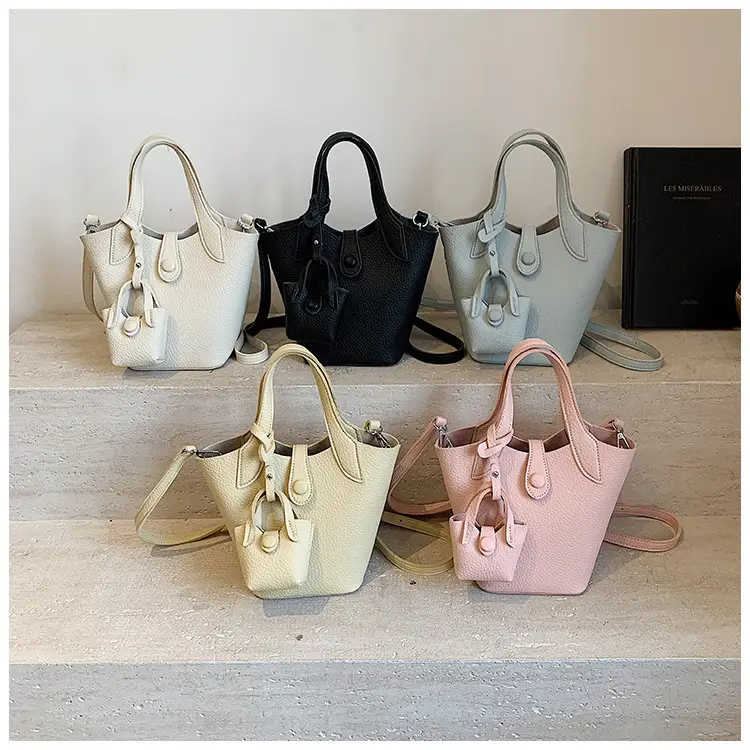 Women's 2-Piece Cream Leather Hand & Shoulder Bag Set — feature 11