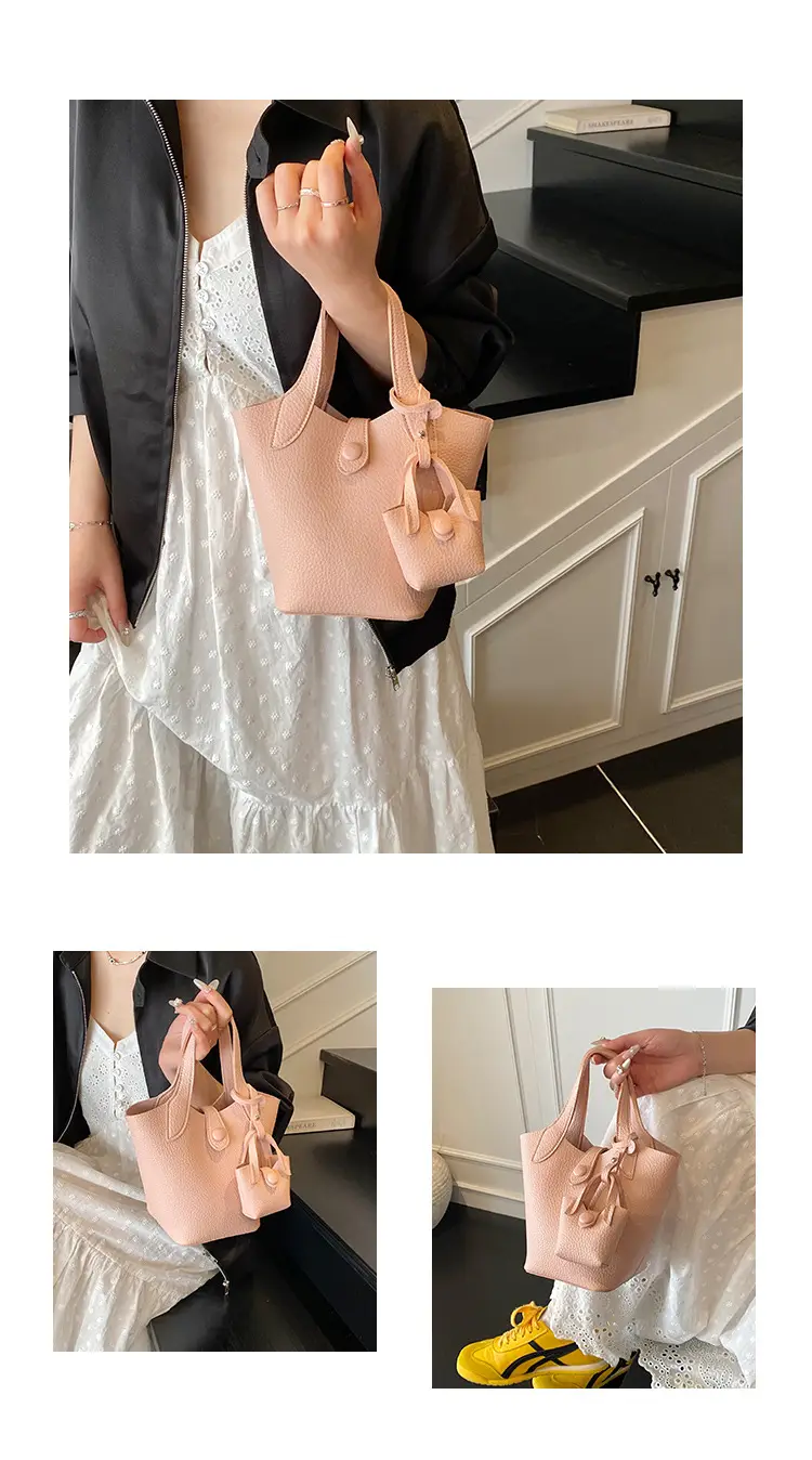 Women's 2-Piece Cream Leather Hand & Shoulder Bag Set — feature 15