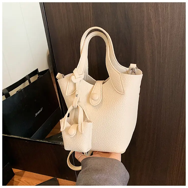 Women's 2-Piece Cream Leather Hand & Shoulder Bag Set — feature 19