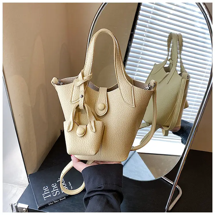 Women's 2-Piece Cream Leather Hand & Shoulder Bag Set — feature 26