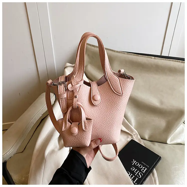 Women's 2-Piece Cream Leather Hand & Shoulder Bag Set — feature 27