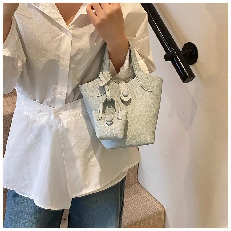 Women's 2-Piece Cream Leather Hand & Shoulder Bag Set — feature 31