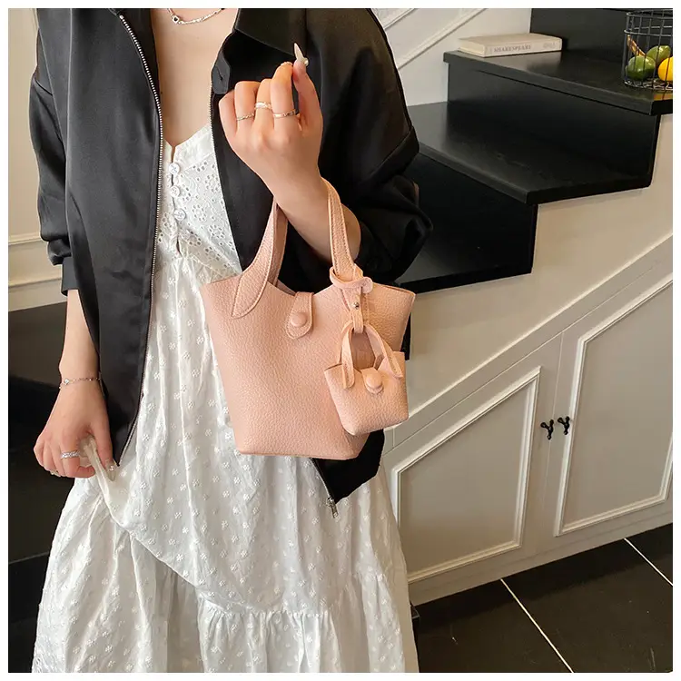 Women's 2-Piece Cream Leather Hand & Shoulder Bag Set — feature 34