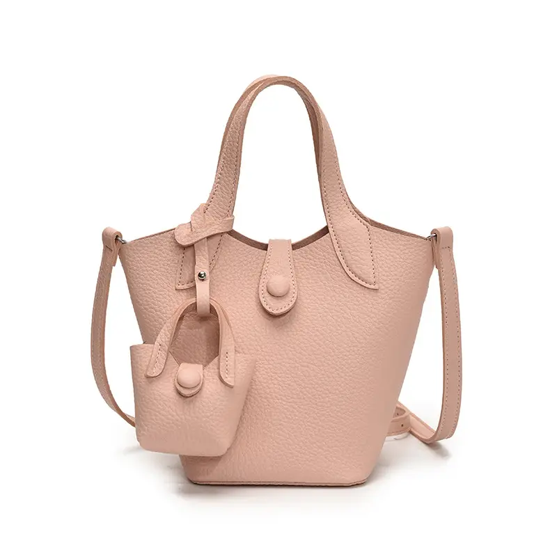 Women's 2-Piece Cream Leather Hand & Shoulder Bag Set - Image 2
