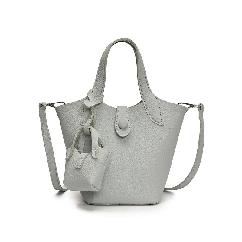 Women's 2-Piece Cream Leather Hand & Shoulder Bag Set - Image 3