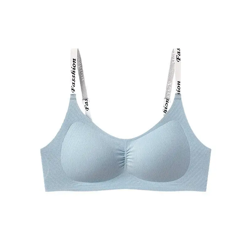 Black Letter Strap Non-Rimmed Sports Bra Women