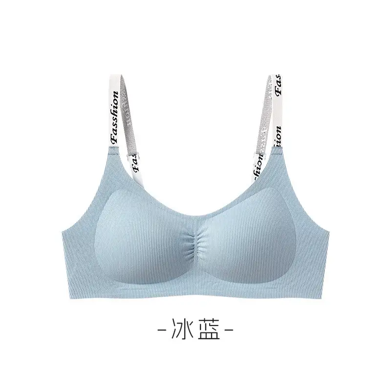 Black Letter Strap Non-Rimmed Sports Bra Women
