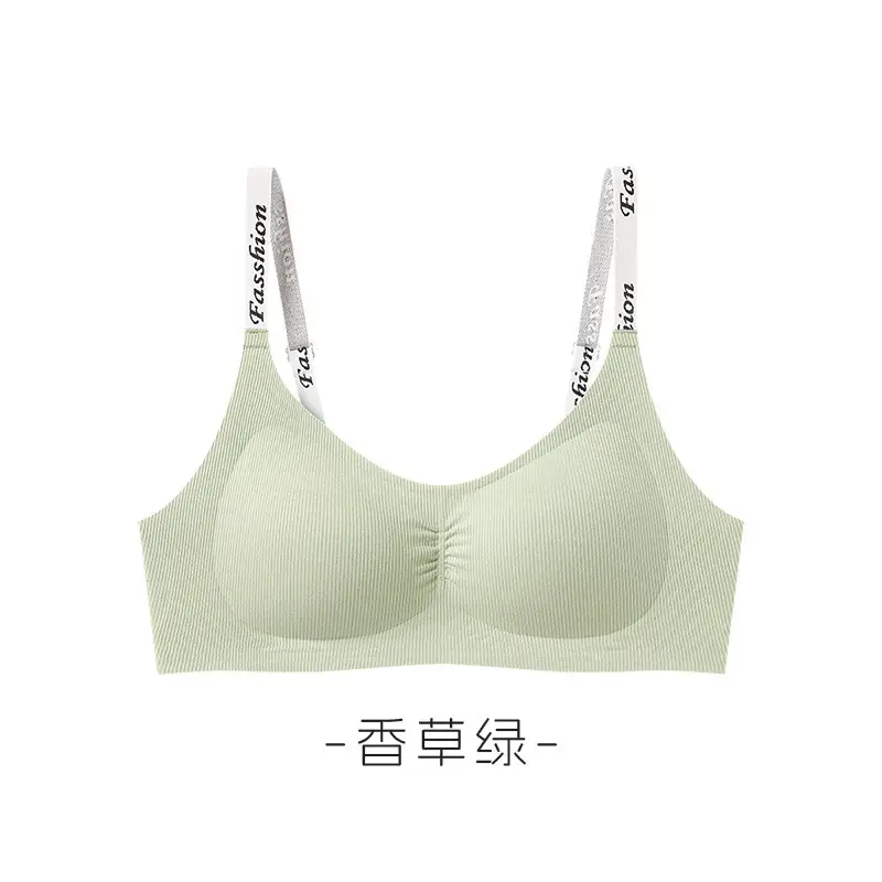 Black Letter Strap Non-Rimmed Sports Bra Women