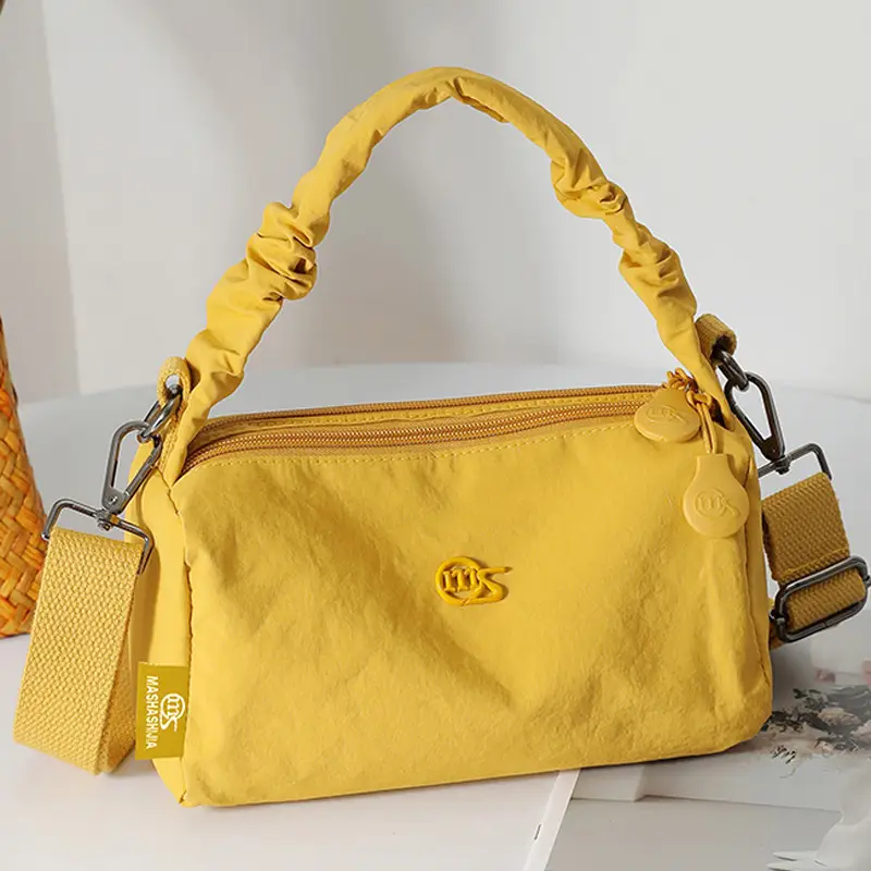Women's Waterproof Nylon Shoulder Bag Beige - Image 7