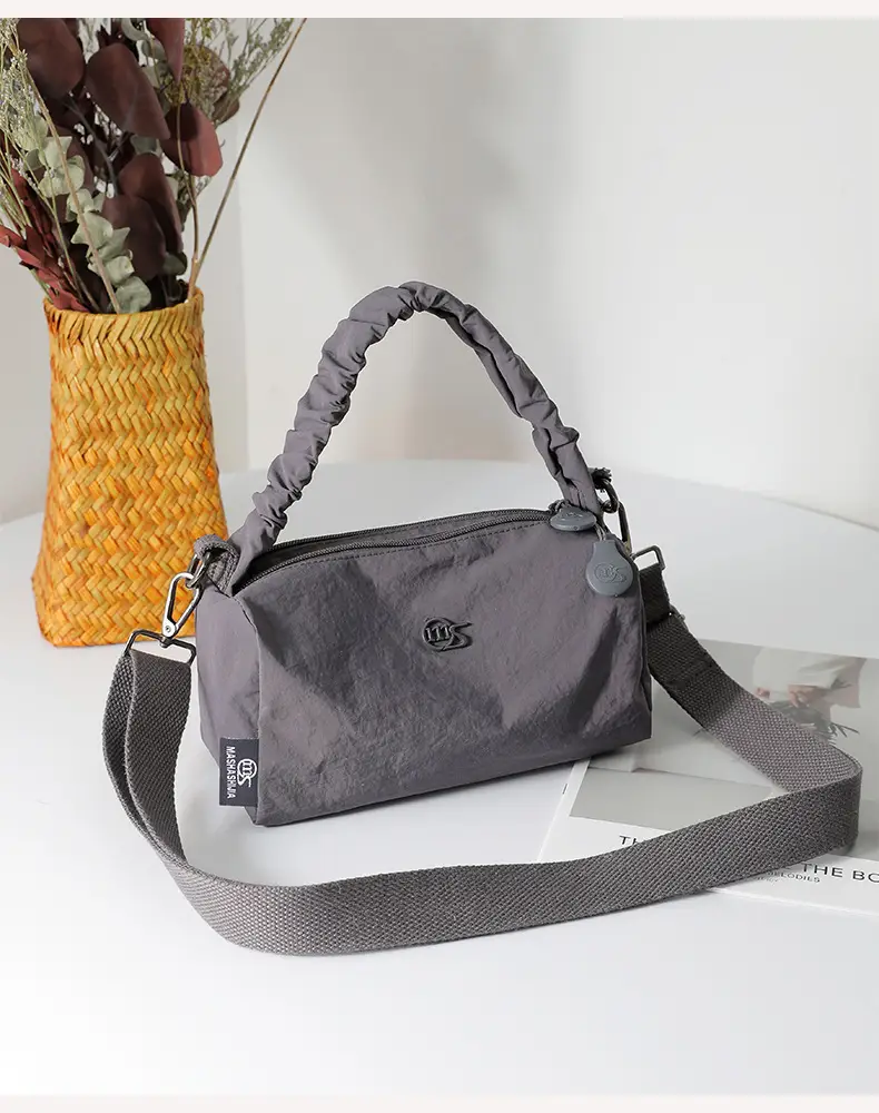 Women's Waterproof Nylon Shoulder Bag Beige — feature 10