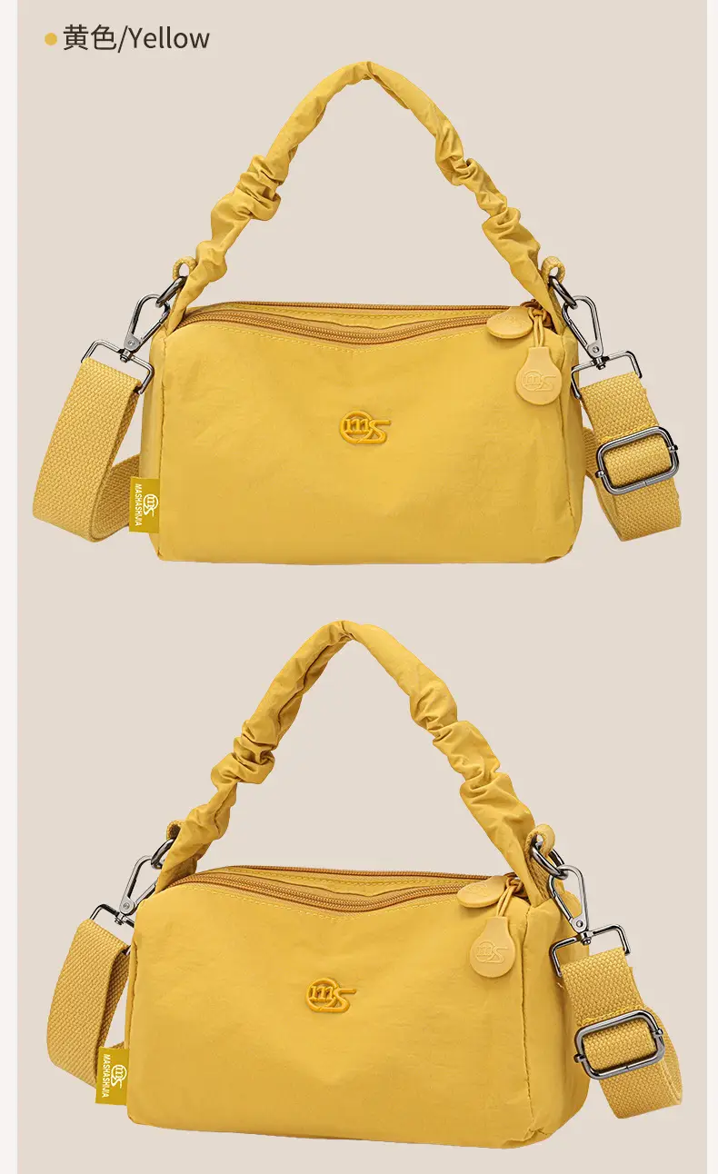 Women's Waterproof Nylon Shoulder Bag Beige — feature 15