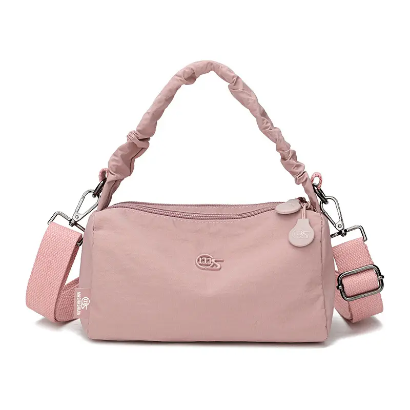 Women's Waterproof Nylon Shoulder Bag Beige - Image 4