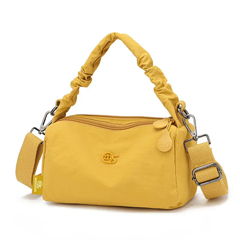 Women's Waterproof Nylon Shoulder Bag Beige - Image 5