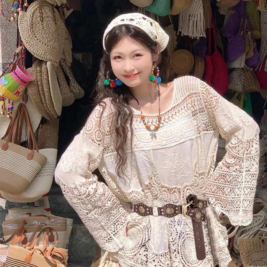 Vintage Belted Chain Hong Kong Style Women Dress