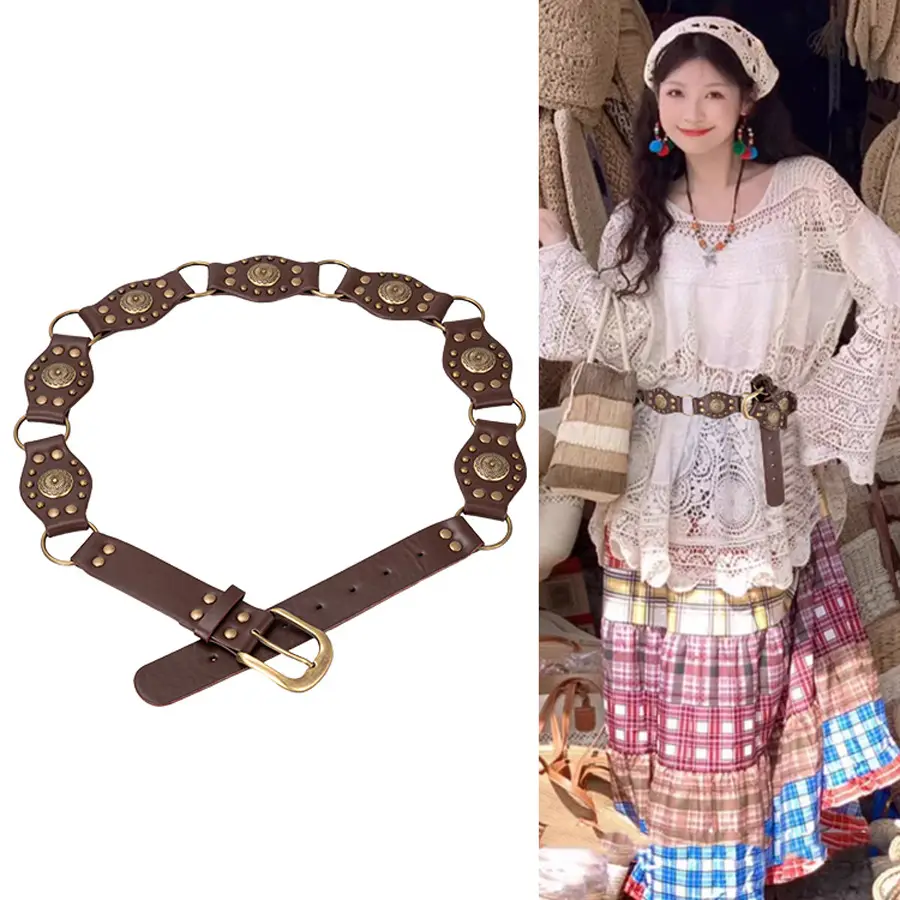 Vintage Belted Chain Hong Kong Style Women Dress — feature 6