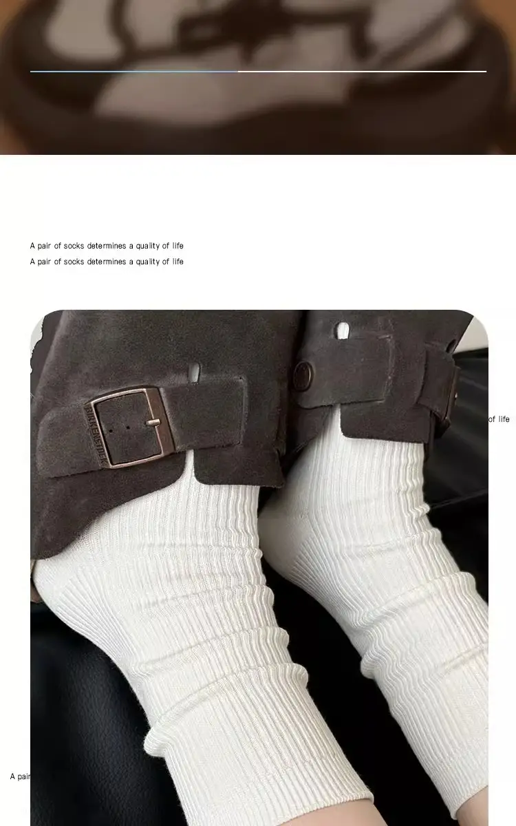White Socks for Women, Mid-Calf Length, Thin Cotton Socks for Spring and Autumn, 2025 New Popular Style, Suitable for German Training Shoes, Long Socks — feature 11