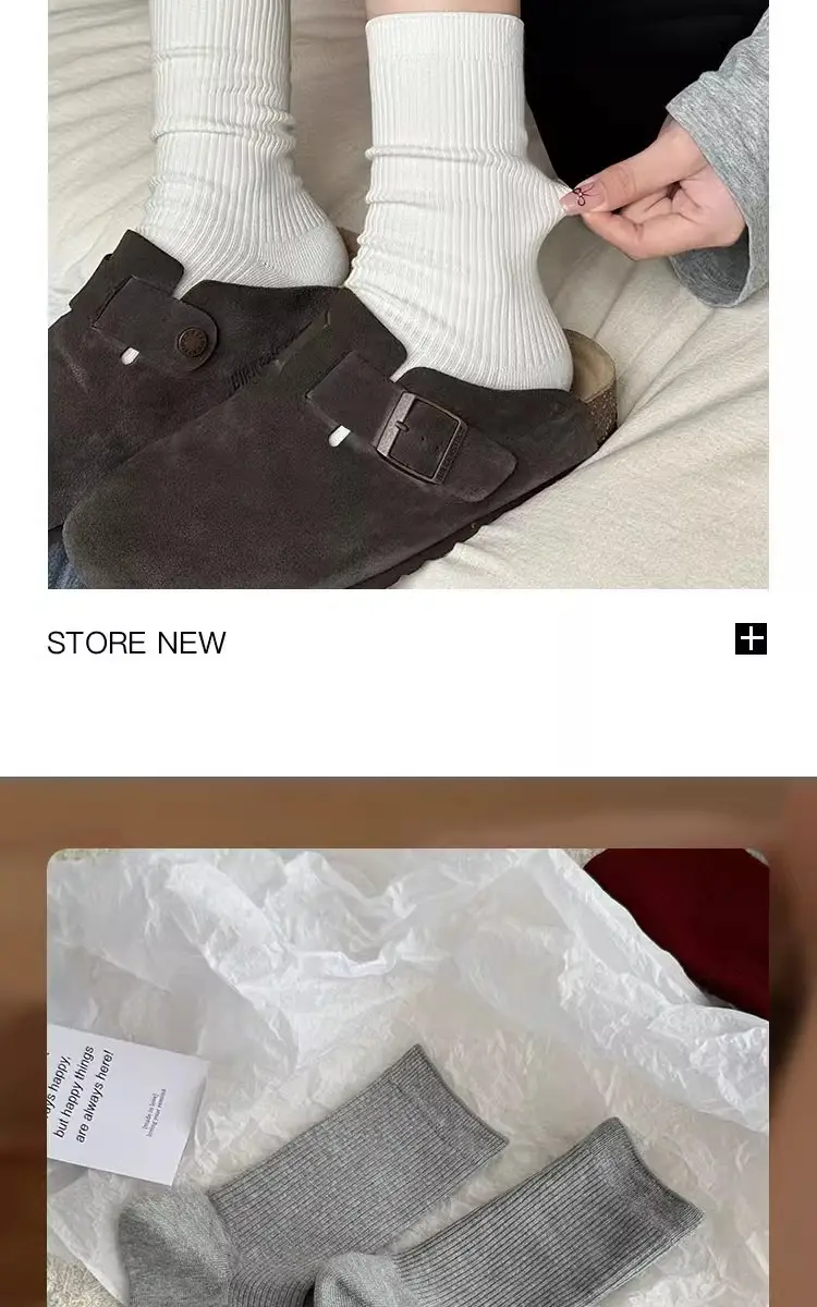 White Socks for Women, Mid-Calf Length, Thin Cotton Socks for Spring and Autumn, 2025 New Popular Style, Suitable for German Training Shoes, Long Socks — feature 14