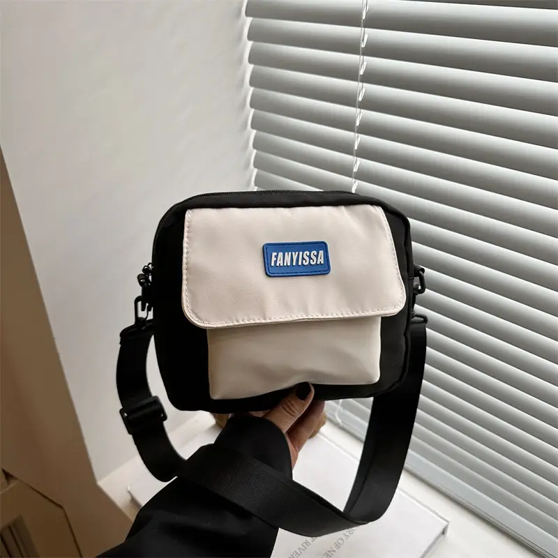 Women Casual Crossbody Bag Black Beige Student Luggage - Image 5