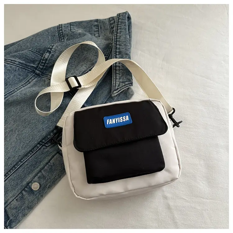 Women Casual Crossbody Bag Black Beige Student Luggage - Image 2