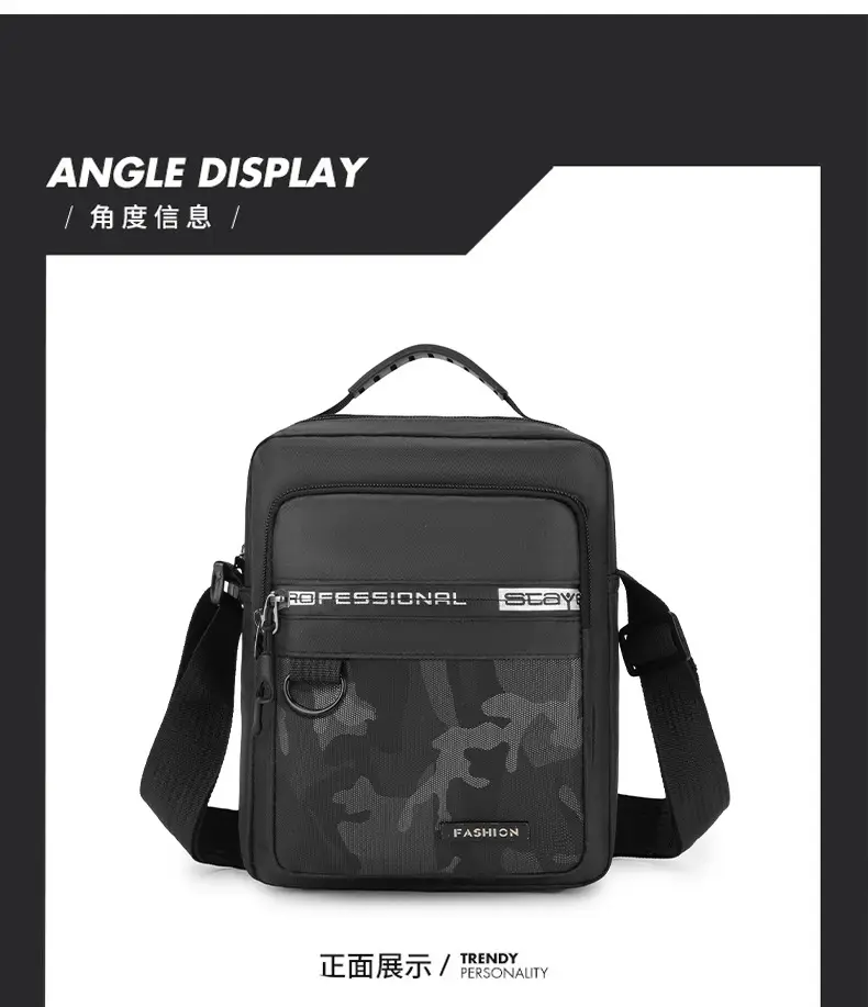 Men's Korean Style Crossbody Bag Black Green — feature 22