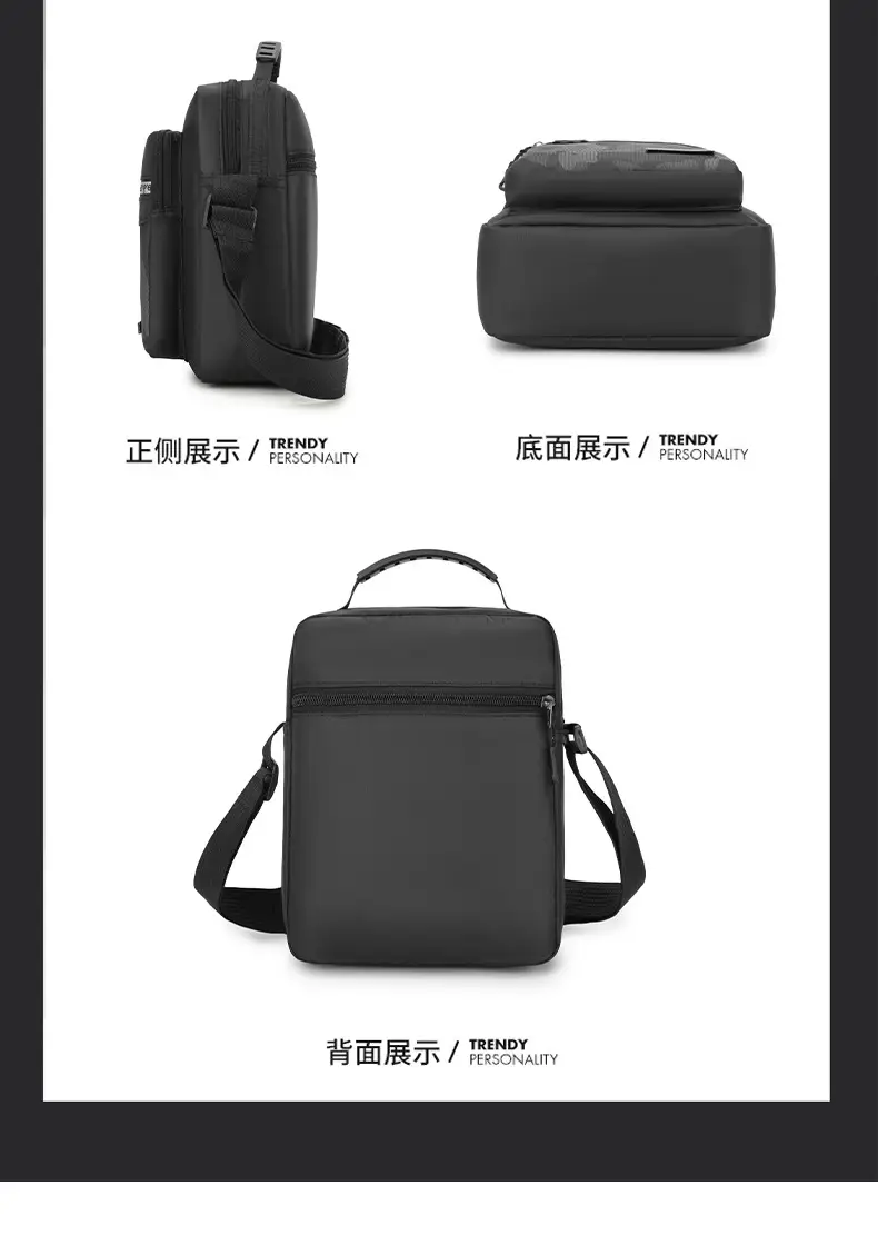 Men's Korean Style Crossbody Bag Black Green — feature 24