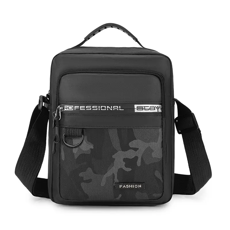 Men's Korean Style Crossbody Bag Black Green - Image 4