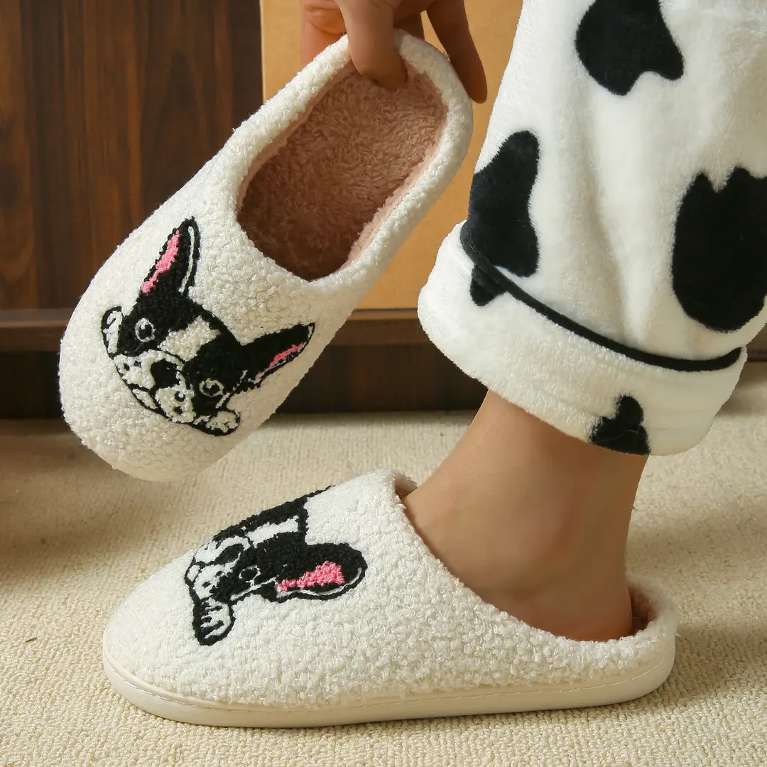 Factory Direct Supply Cross-border Bulldog Cotton Slippers Home Cartoon Cotton Slippers Home Slippers Room Home Slippers